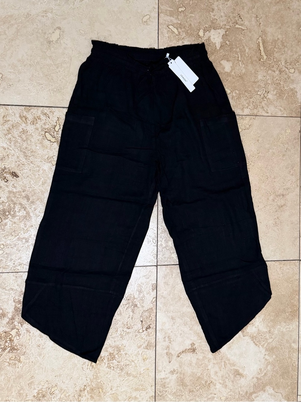 Women’s Black Drawstring Cargo Pants